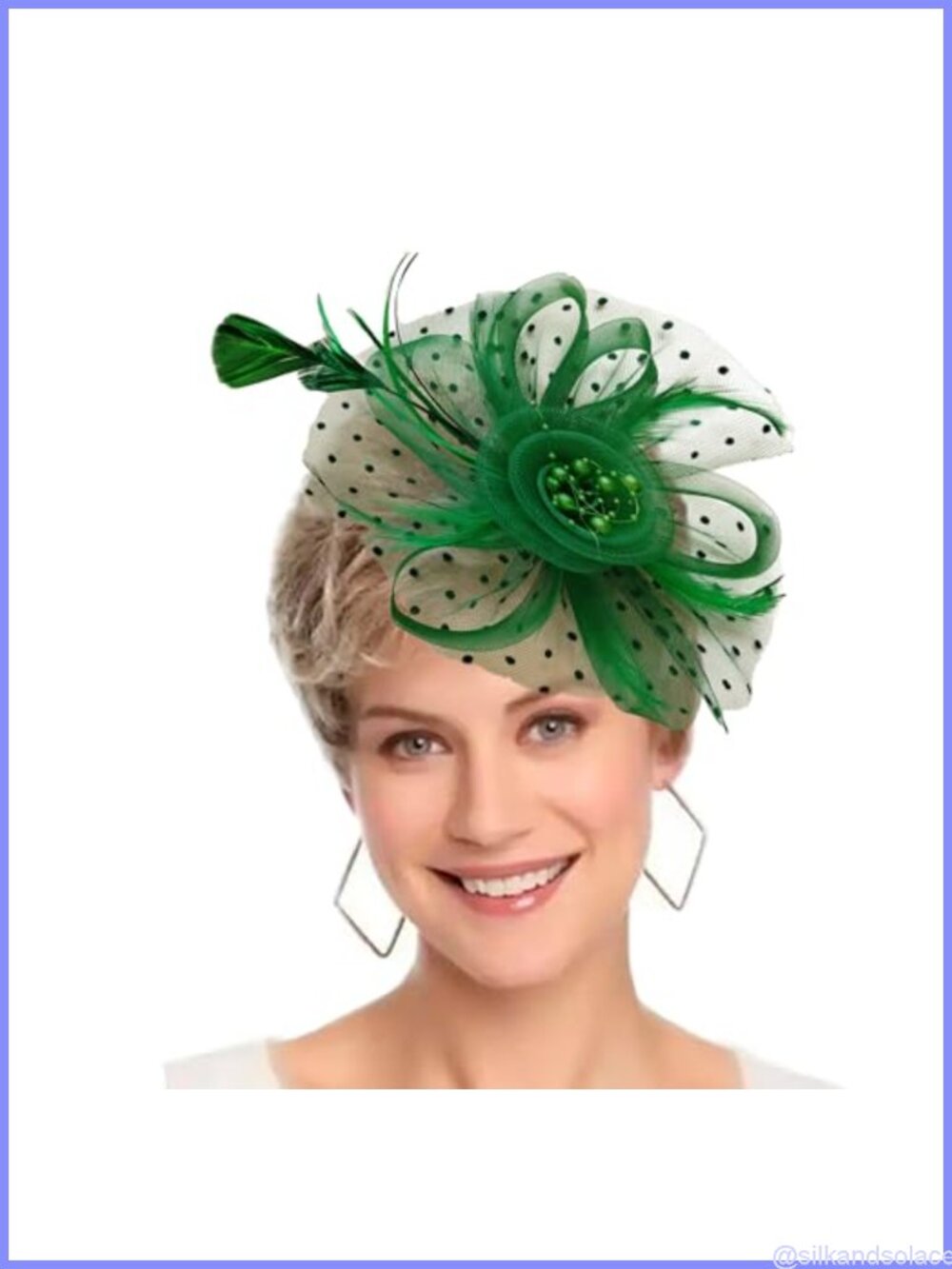 Women Fascinator Hat Mesh Feathers Hair Clip Tea Party Derby Headwear